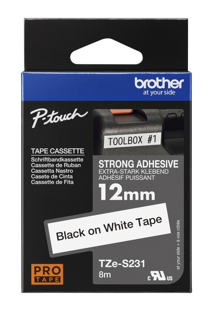 BLK/WHI 12mm PRO TAPE