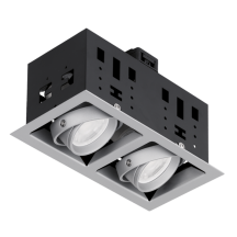 Aurora EDLM 190x95mm GU10 Twin Adjustable Downlight - Stainless Steel