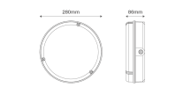 LED BULKHEAD 12W BLK