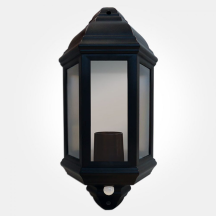 Eterna 60W Half Lantern with PIR Black