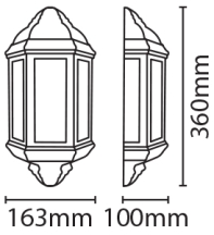 Eterna 60W Half Lantern with PIR White