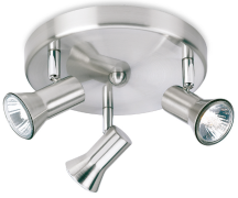 Firstlight Magnum 3 Flush Ceiling Spot Light Brushed Steel