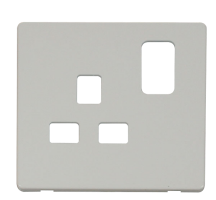 Front Plate 1 Gang DP Switched Socket 13A Polar White