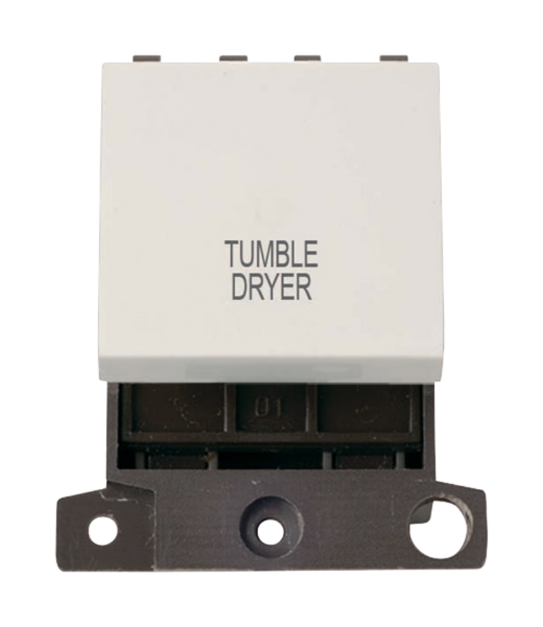 Switch Module 20A Double Width Polar White "Tumble Dryer"