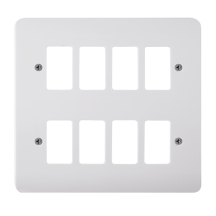 Scolmore Click Gridpro Mode 8 Gang Front Plate White