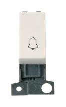 Click MiniGrid 10a 2 Retractive Bell Switch Module - Polar White