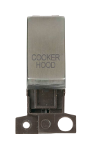 Click MiniGrid 13a 10ax Double Pole 'Cooker Hood' Switch Module - Stainless Steel