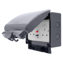 Click AquIP IP66 2 Gang Passive Type A RCD Socket