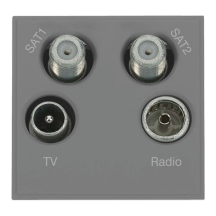 Click New Media Triplexed TV Radio Sat x2 Module - Grey