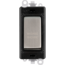 Washing Machine Laser Etched Legend Black Frame 20AX Stainless Steel Double Pole Switch Module