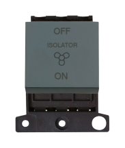 Click MiniGrid 10a 3 Pole Fan Isolator Switch Module - Black