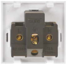 Click New Media 5a Round Pin Socket Outlet Module - White