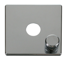 Polished Chrome 1 Gang Dimmer Switch Cover Plate & Control Button