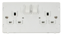 Socket Interior 2 Gang Double Pole Switched 13A Polar White