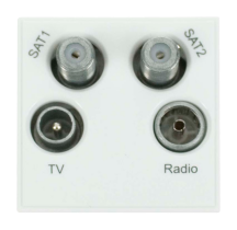 Click New Media Triplexed TV Radio Sat x2 Module - White