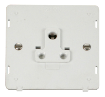 Socket Interior Round Pin 5A Polar White