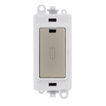 Polar White Frame 13A Pearl Nickel Fused Connection Module