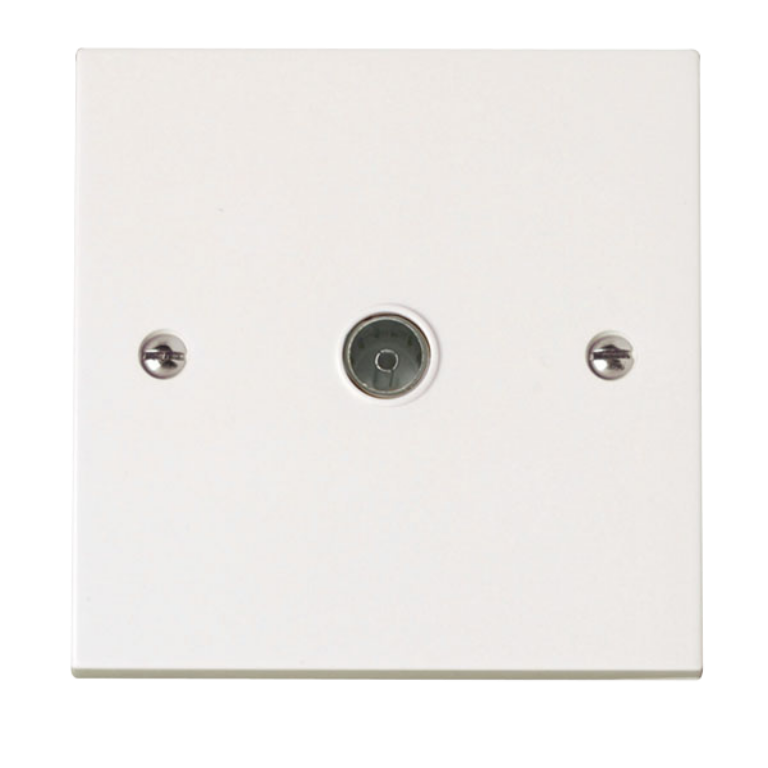 Coaxial Outlet Single White