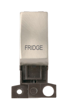 Click MiniGrid 13a 10ax Double Pole 'Fridge' Switch Module - Satin Chrome