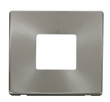 Front Plate 1 Gang 2 Aperture Brushed Stainless