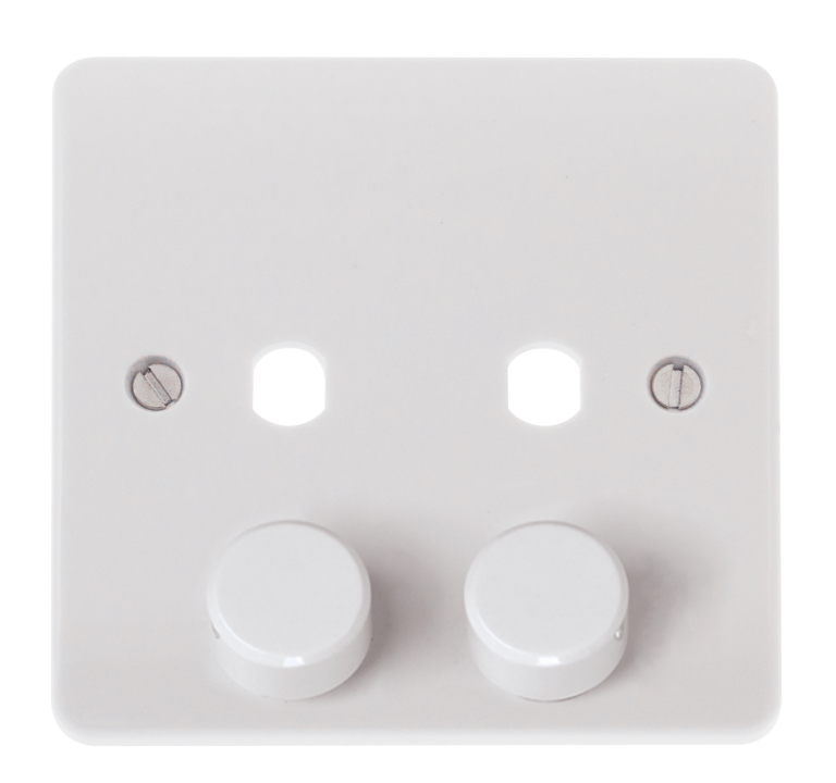 Dimmer Mounting Plate & Knob 800W Max, 2 Apertures