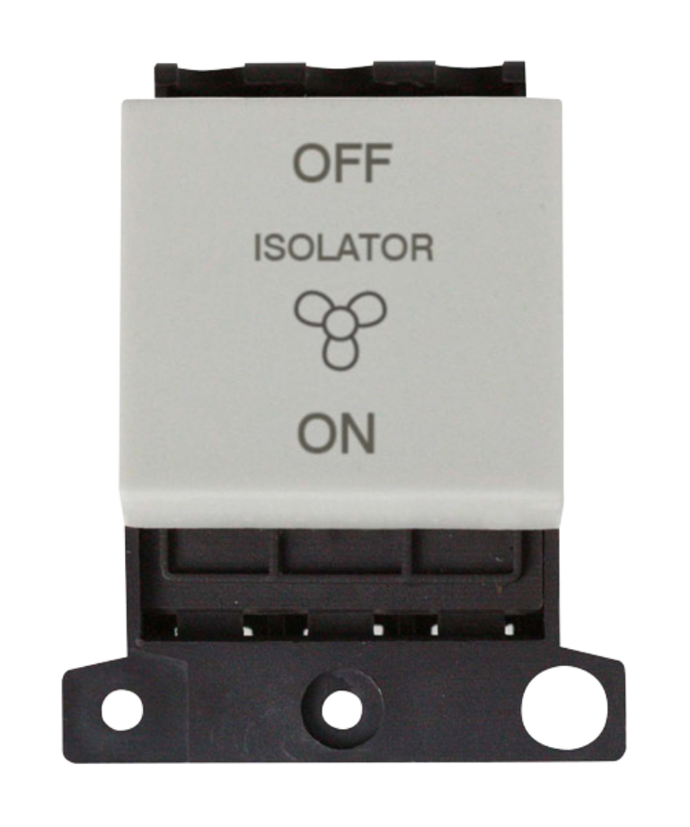 Fan Isolator Switch Module White Twin Width 10A 3 Pole 