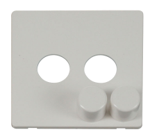 Front Plate 2 Gang Dimmer Switch Polar White