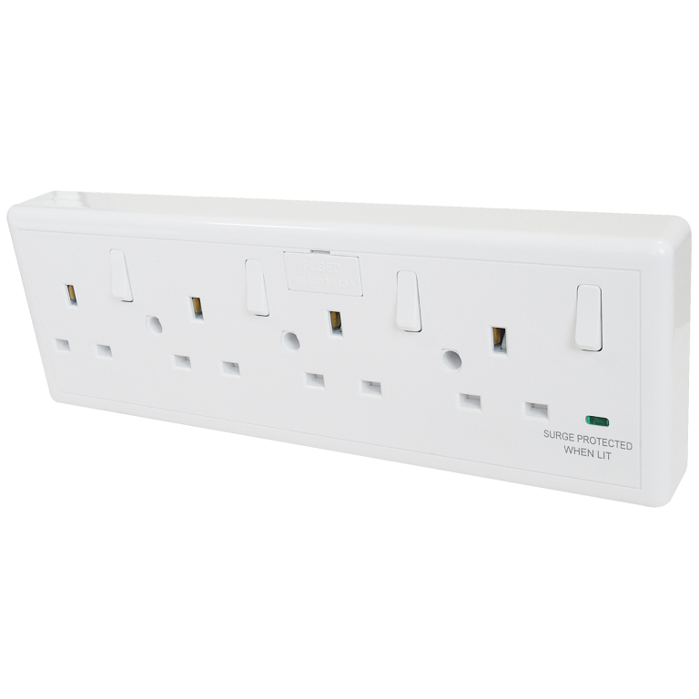 Socket Converter 4 Gang White