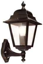 Ansell Nizza 60w IP44 Four Sided Lantern Bottom Arm - Black