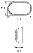 Ansell Helder 12w LED Oval Bulkhead CCT - White