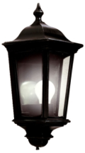 Ansell Roma E27 100w Half Lantern - Black