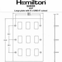 Sheer Grid-IT Black Nickel 9 Gang Grid Fix Aperture Plate With Grid