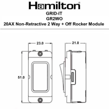 Grid-IT 20AX Non-Retractive 2W & Off Rocker Module Black/Black