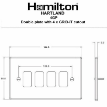 Hartland Grid-IT Satin Steel 4G Grid Fix Aperture Plate With Grid