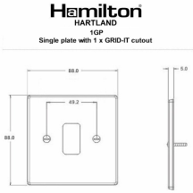 Hartland Grid-IT Bright Chrome 1G Grid Fix Aperture Plate With Grid