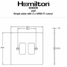 Sheer Grid-IT Antique Brass 2G Grid Fix Aperture Plate With Grid