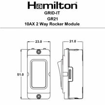 Grid-IT 20AX 2W Rocker Module Black Nickel/Black