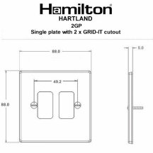 Hartland Grid-IT Satin Steel 2G Grid Fix Aperture Plate With Grid