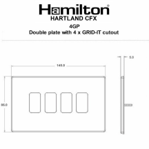 Hartland CFX Grid-IT Satin Steel Effect 4G Grid Fix Aperture Plate With Grid