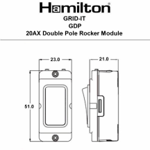 Grid-IT 20AX DP Rocker Module Satin Steel/White