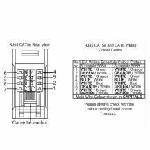 25x50mm Module RJ45 CAT 5E - Unshielded Black