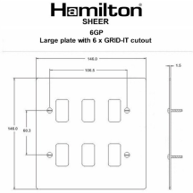 Sheer Grid-IT Black Nickel 6 Gang Grid Fix Aperture Plate With Grid