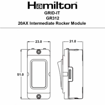 Grid-IT 20AX Intermediate Rocker Module Bright Chrome/Black