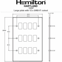 Hartland Grid-IT Satin Steel 12G Grid Fix Aperture Plate With Grid