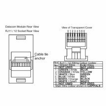 25x50mm Module RJ12 - Unshielded Black