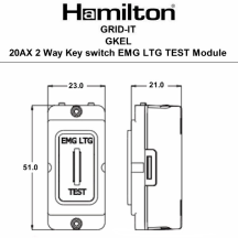 Grid-IT 20AX 2W Key switch EMG LTG TEST Module Black