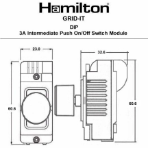 Grid-IT 3A Intermediate Push Module + Knob White/White