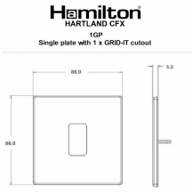 Hartland CFX Grid-IT Satin Steel 1G Grid Fix Aperture Plate With Grid