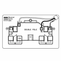 Hartland Bright Chrome 2 gang 13A Double Pole Switched Socket Bright Chrome/Black