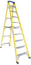 Fibreglass Ladder 10 Tread Plus Tray BS EN131 1060mm Open Height